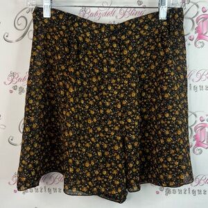 Urban renewal skirt flowers floral Black and Yellow Skirt white